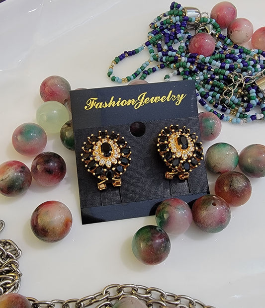 Black Flower Earrings