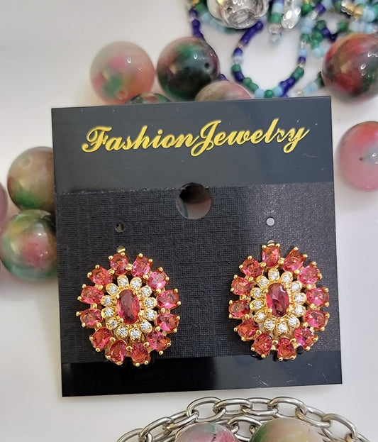 Maroon Flower Earrings